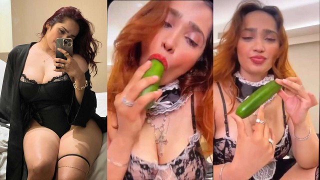 Aditi Mistry Nude Best Nipple Show in Black Maid Lingerie