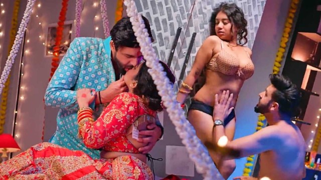 Horny Husband Put Of His Wife Red Lehanga and Hard Fucking Suhagrat Sex